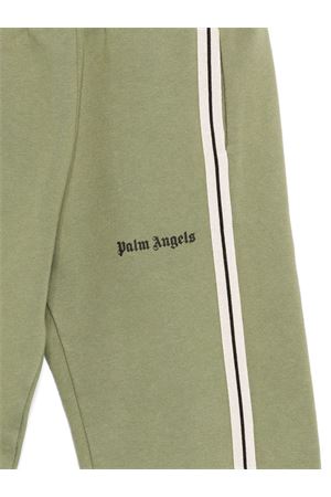 pantalone in cotone verde PALM ANGELS KIDS | PBCH012F25FLE0015610